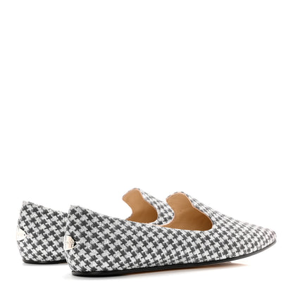 Jimmy Choo Glitter Houndstooth Wheel Weekend Slipper 38 Black Silver 4 of 13