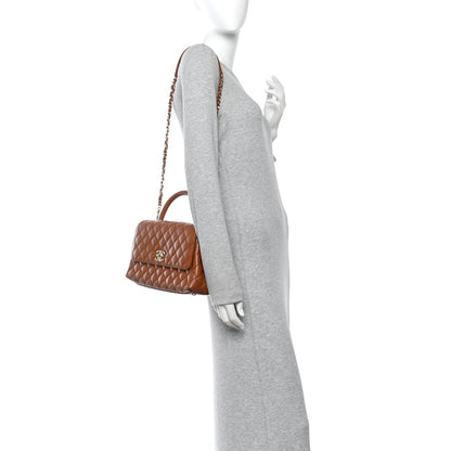 Chanel Caviar Quilted Small Coco Chain Handle Flap Brown 2 of 11