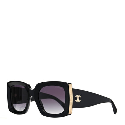 Chanel Acetate Rectangle Sunglasses 5435 Black 1 of 7