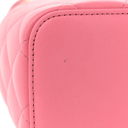Chanel Lambskin Quilted Small Pearl Crush Vanity Case With Chain Pink 13 of 13