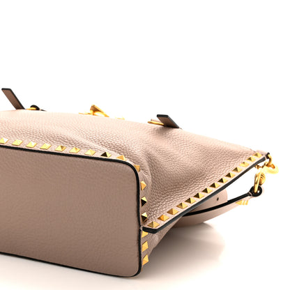 Valentino Garavani Pebbled Calfskin Rockstud Hype Tote Poudre 9 of 9