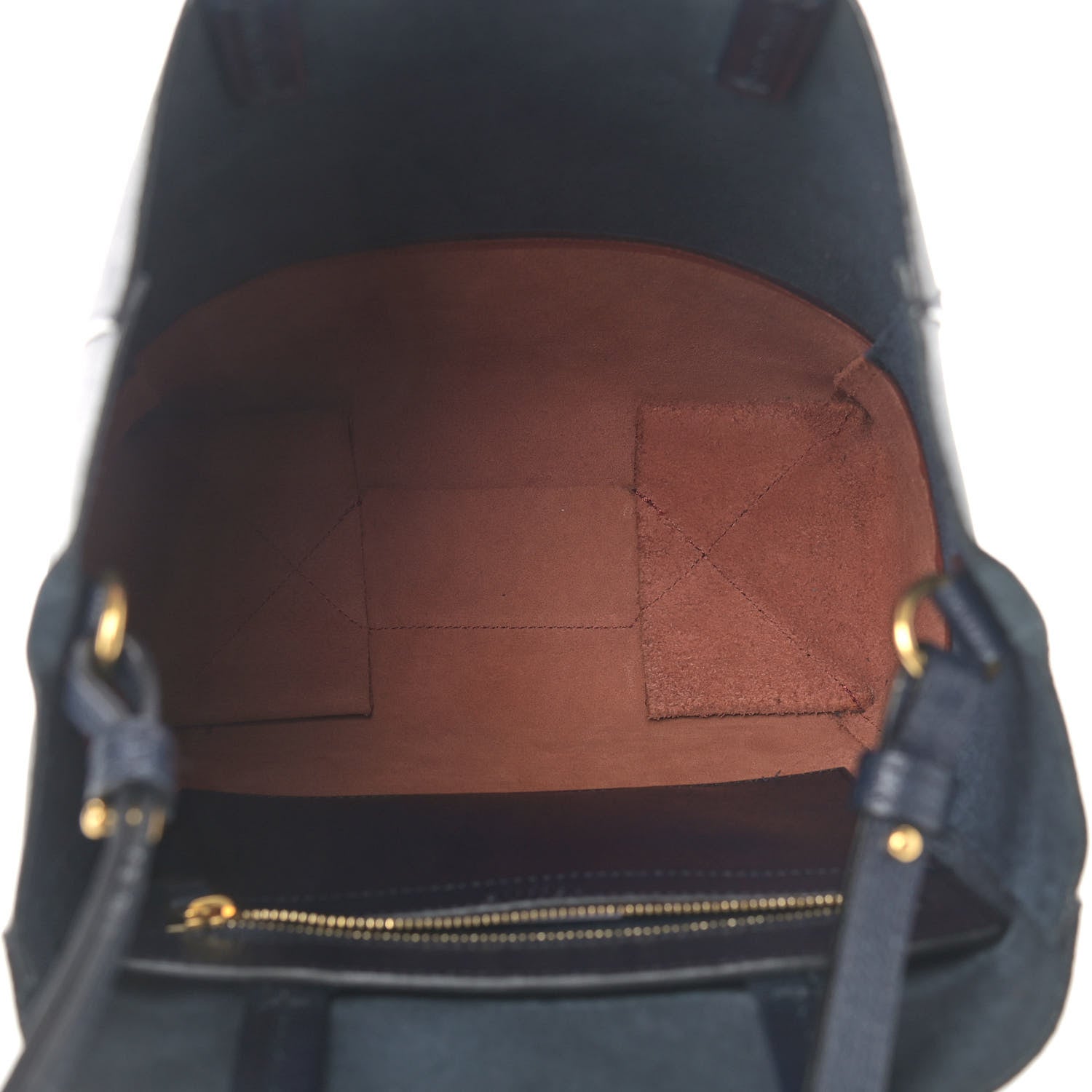 Celine Grained Calfskin Small Vertical Bi-Cabas Navy Terracotta 7 of 12