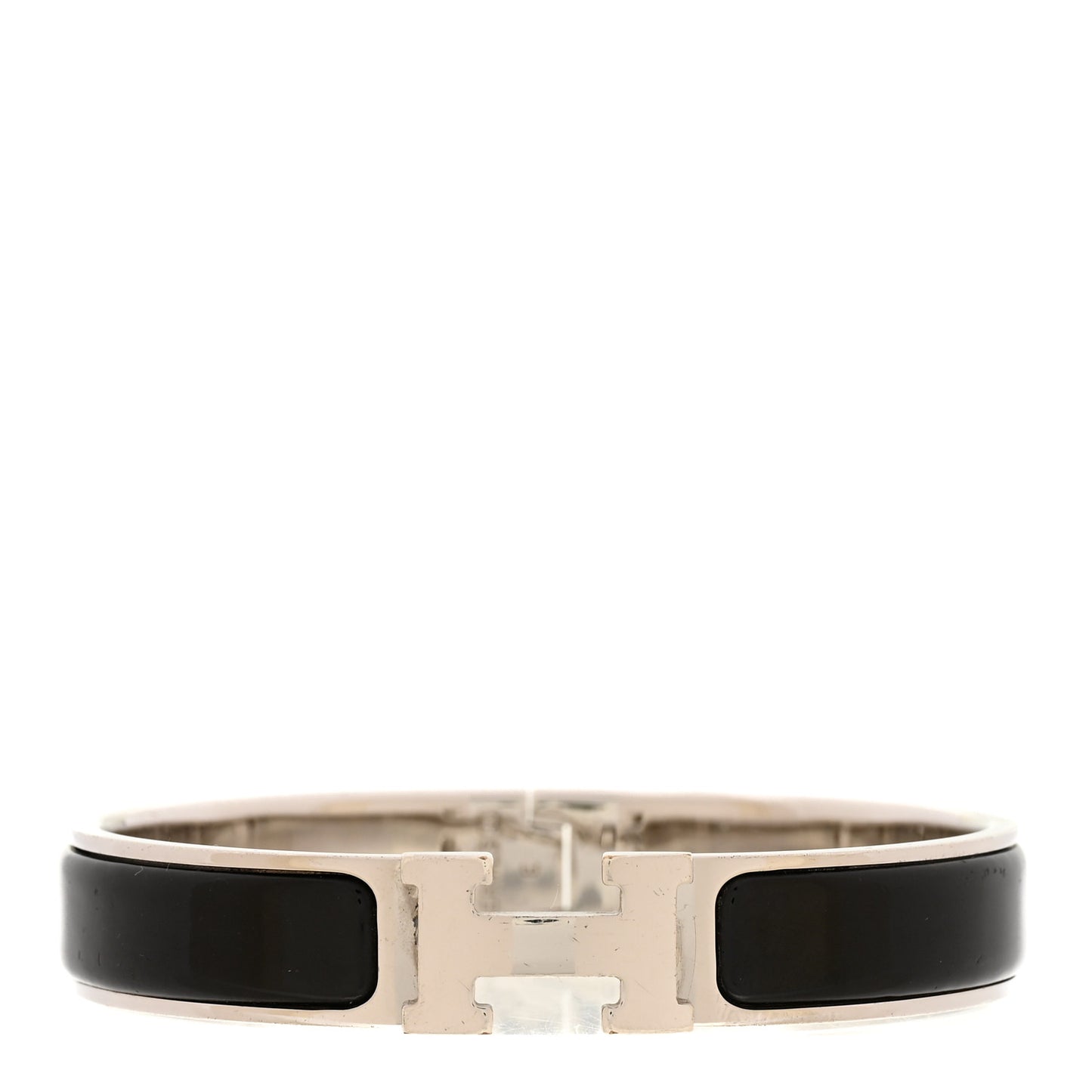 Enamel Narrow Clic Clac Bracelet GM Black