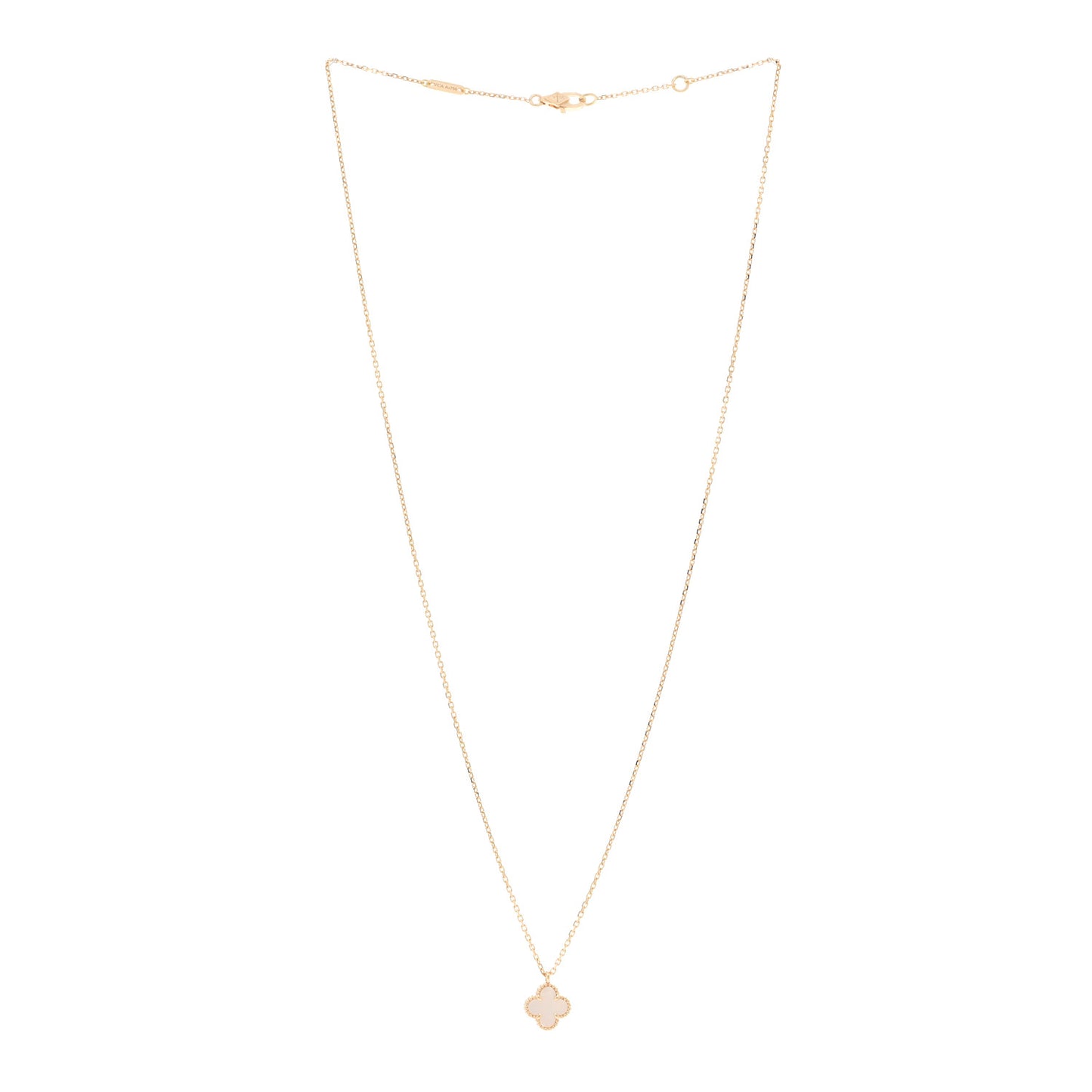 18K Yellow Gold Mother of Pearl Sweet Alhambra Pendant Necklace