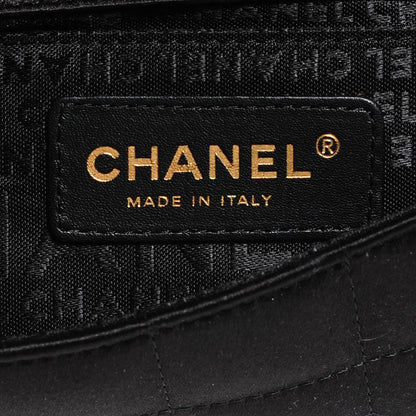 Chanel Satin Chocolate Bar Quilted Camellia Rectangular Mini Flap Black 5 of 7