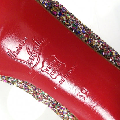 Christian Louboutin Glitter Numero Prive Peep Toe Gold 39 6 of 7