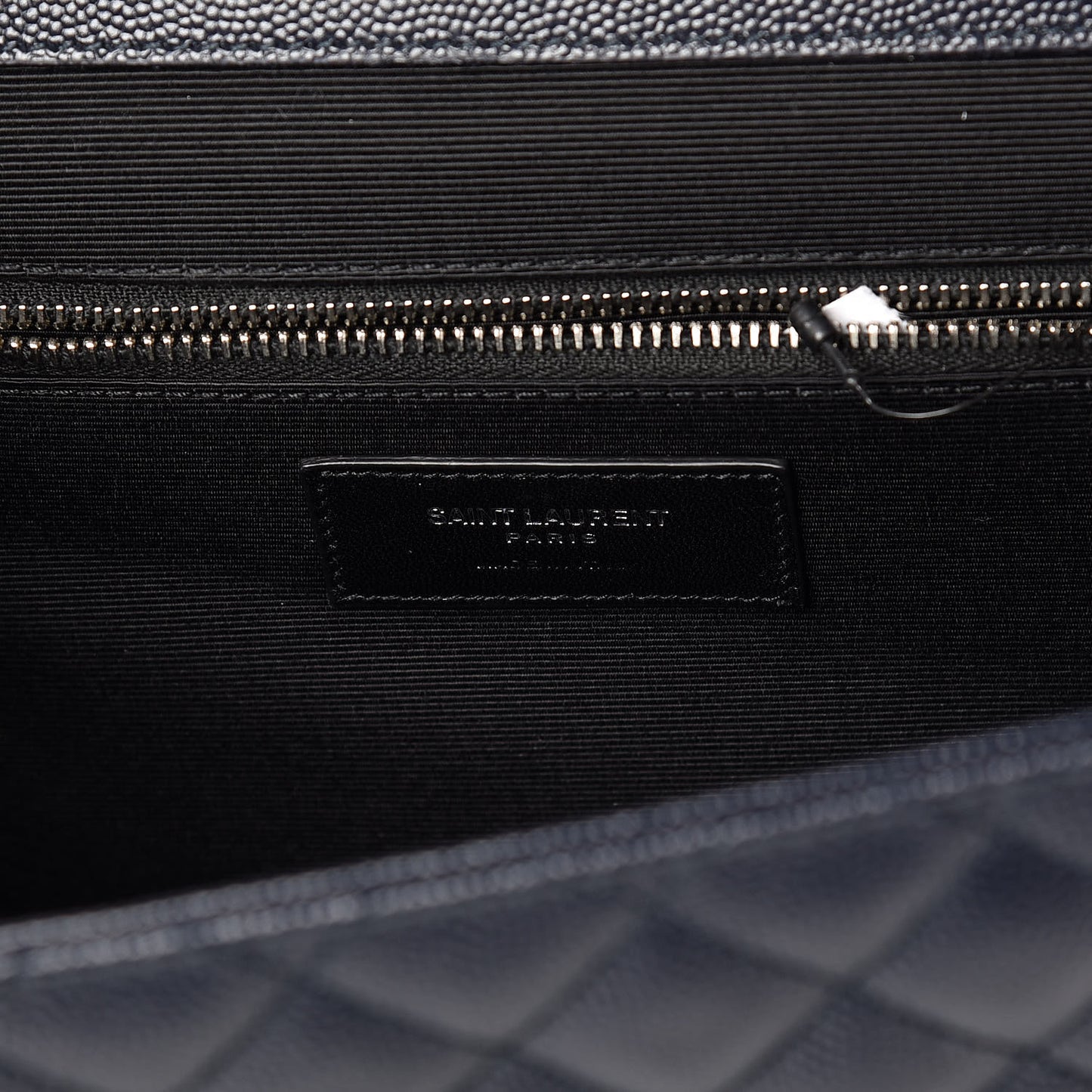 Grain De Poudre Large Tri-Quilt Monogram Satchel Deep Marine