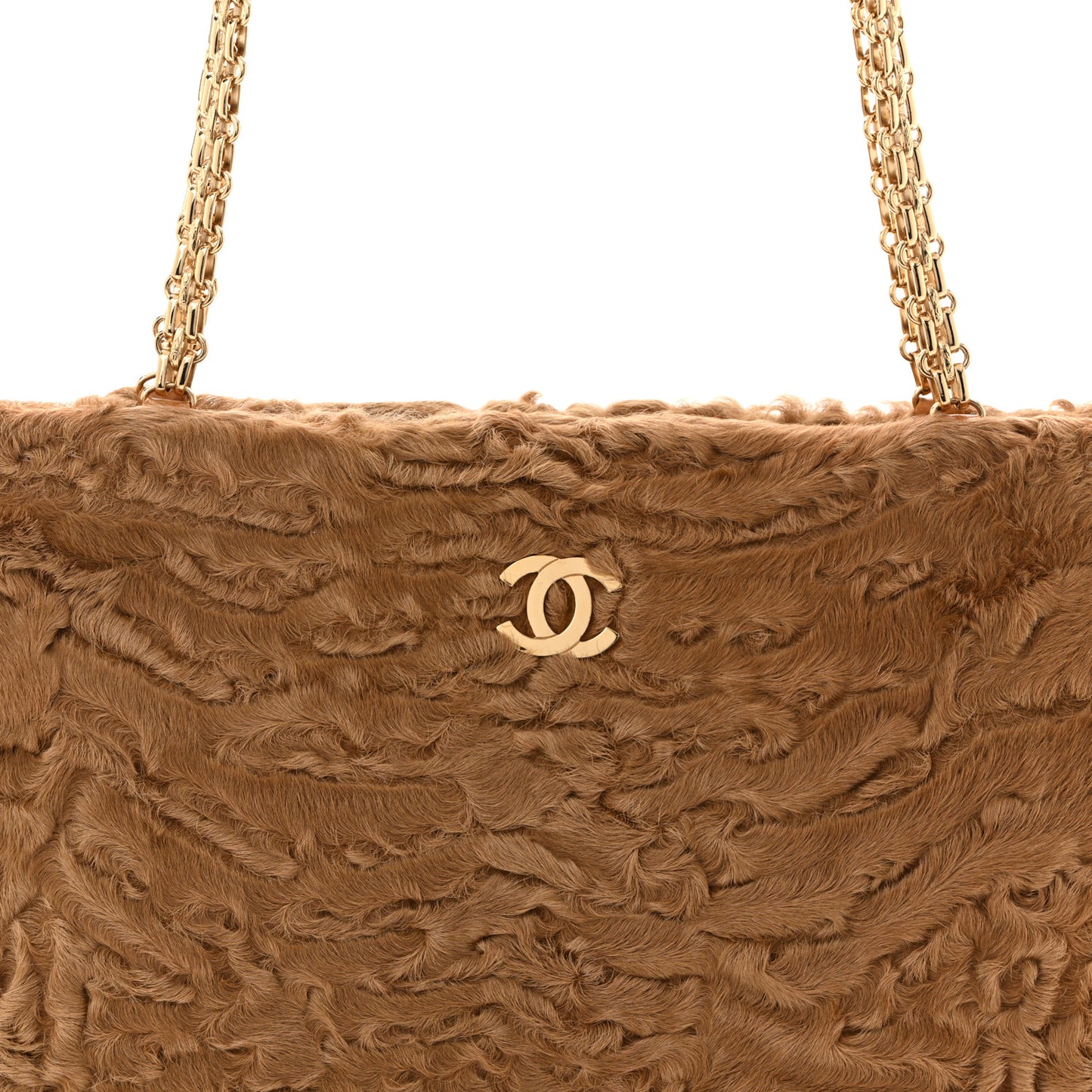 Persian Lamb Fur Shoulder Bag Beige