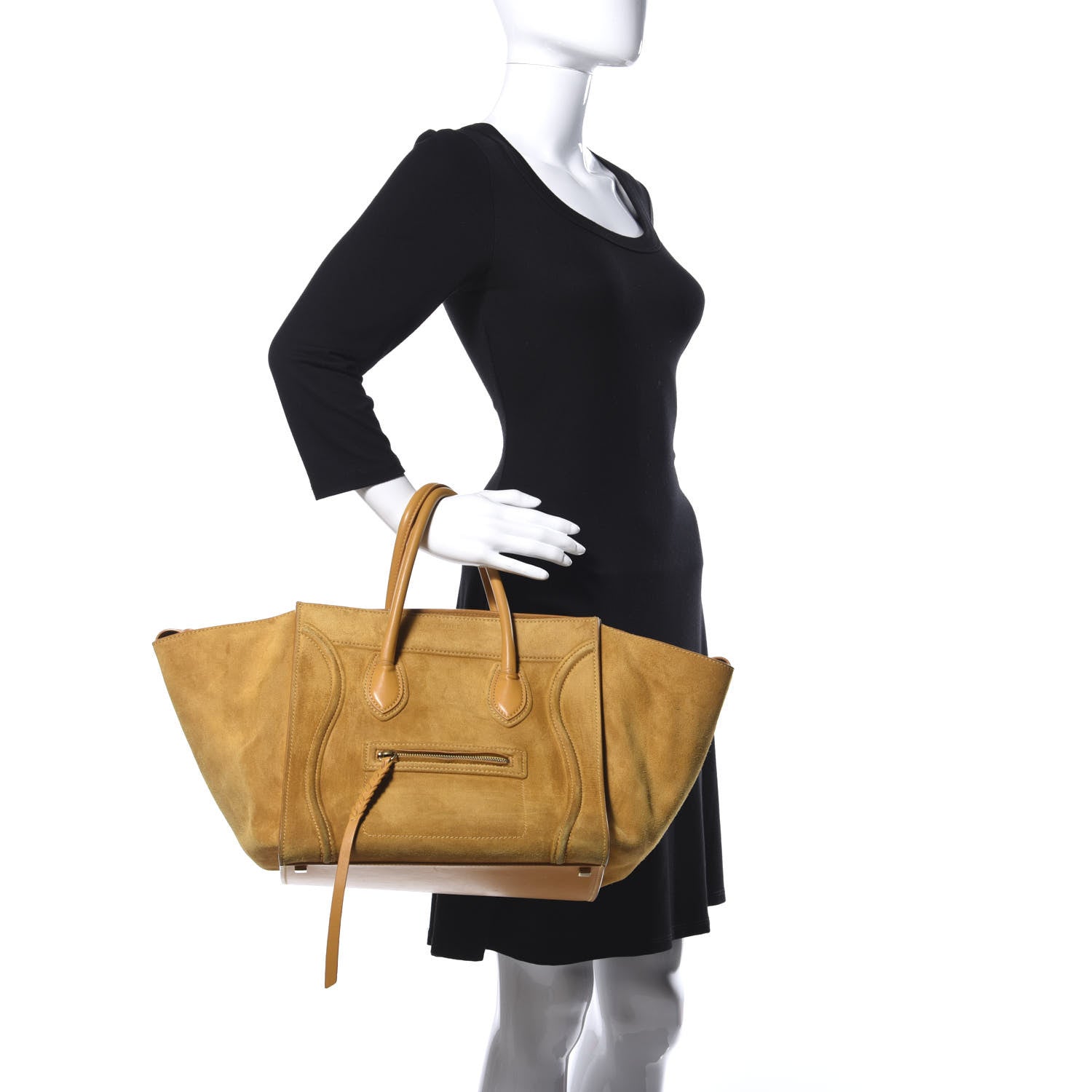 Celine Suede Medium Phantom Luggage Amber 2 of 13