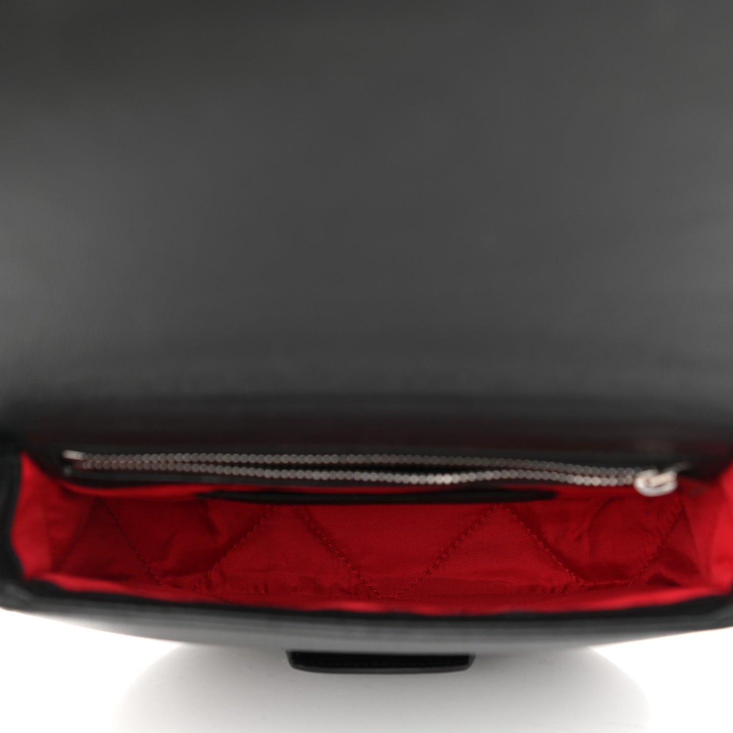 Shiny Textured Calfskin Small Trotteur Black