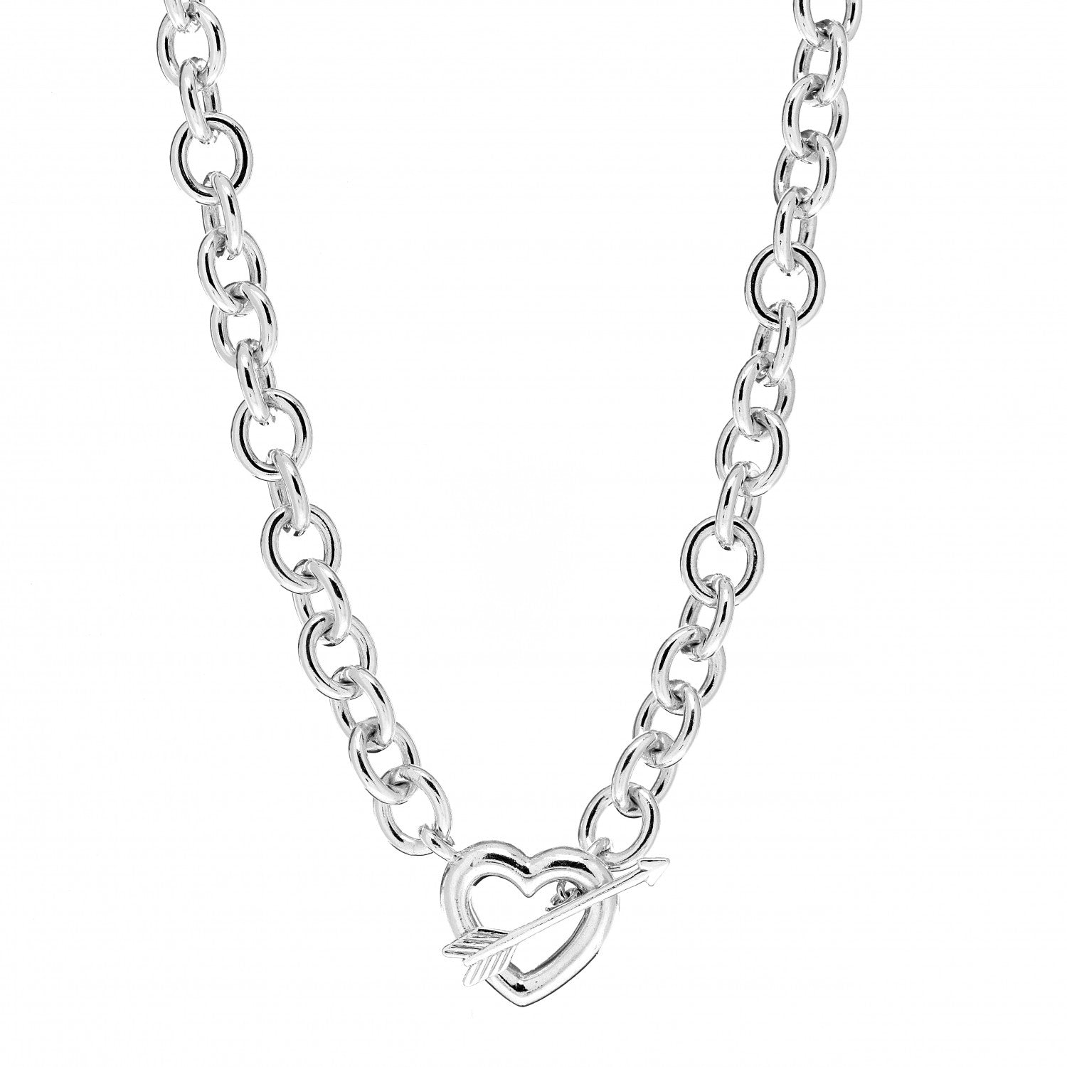 Tiffany Sterling Silver Heart and Arrow Toggle Necklace 1 of 5