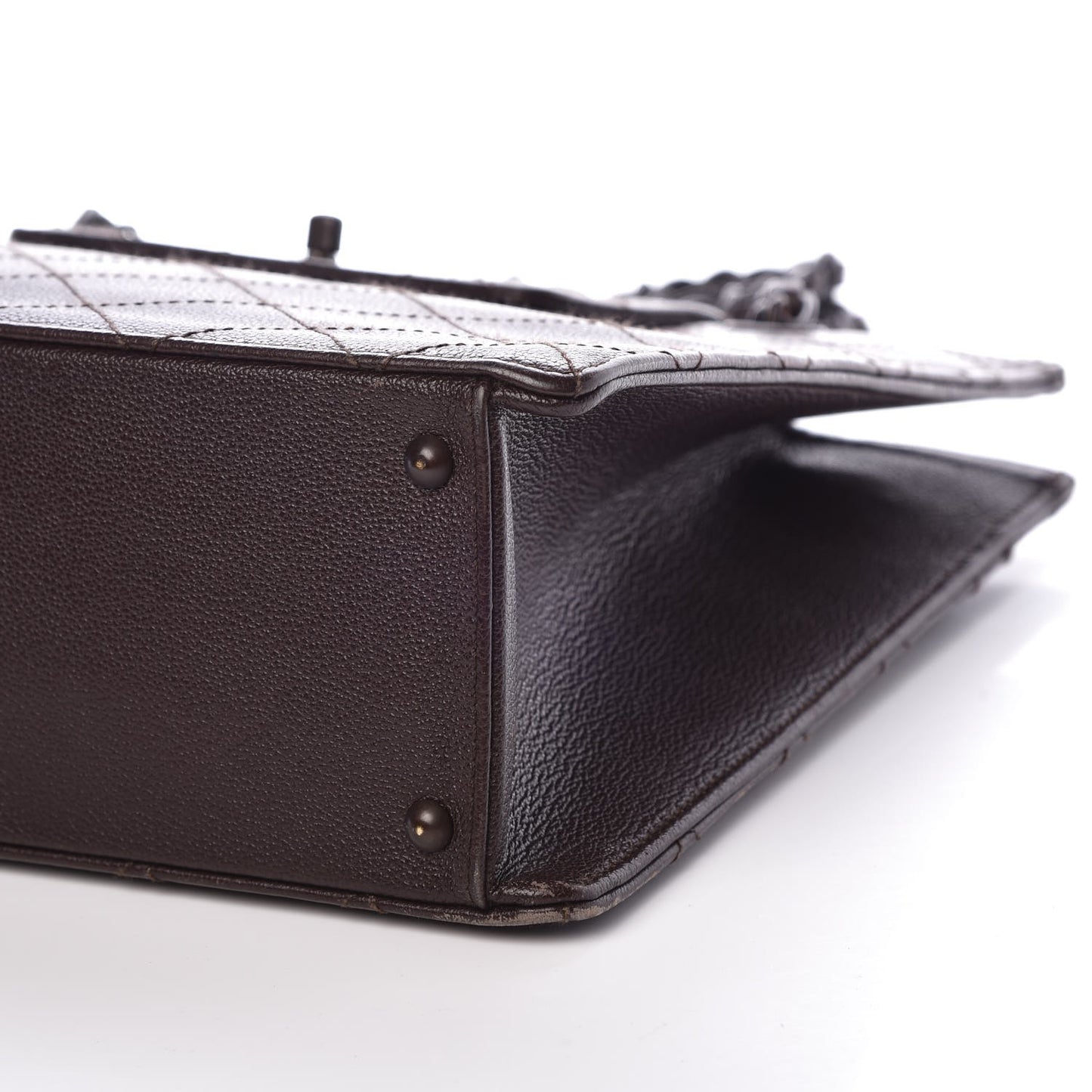 Caviar Quilted Flap Shoulder Bag Brown