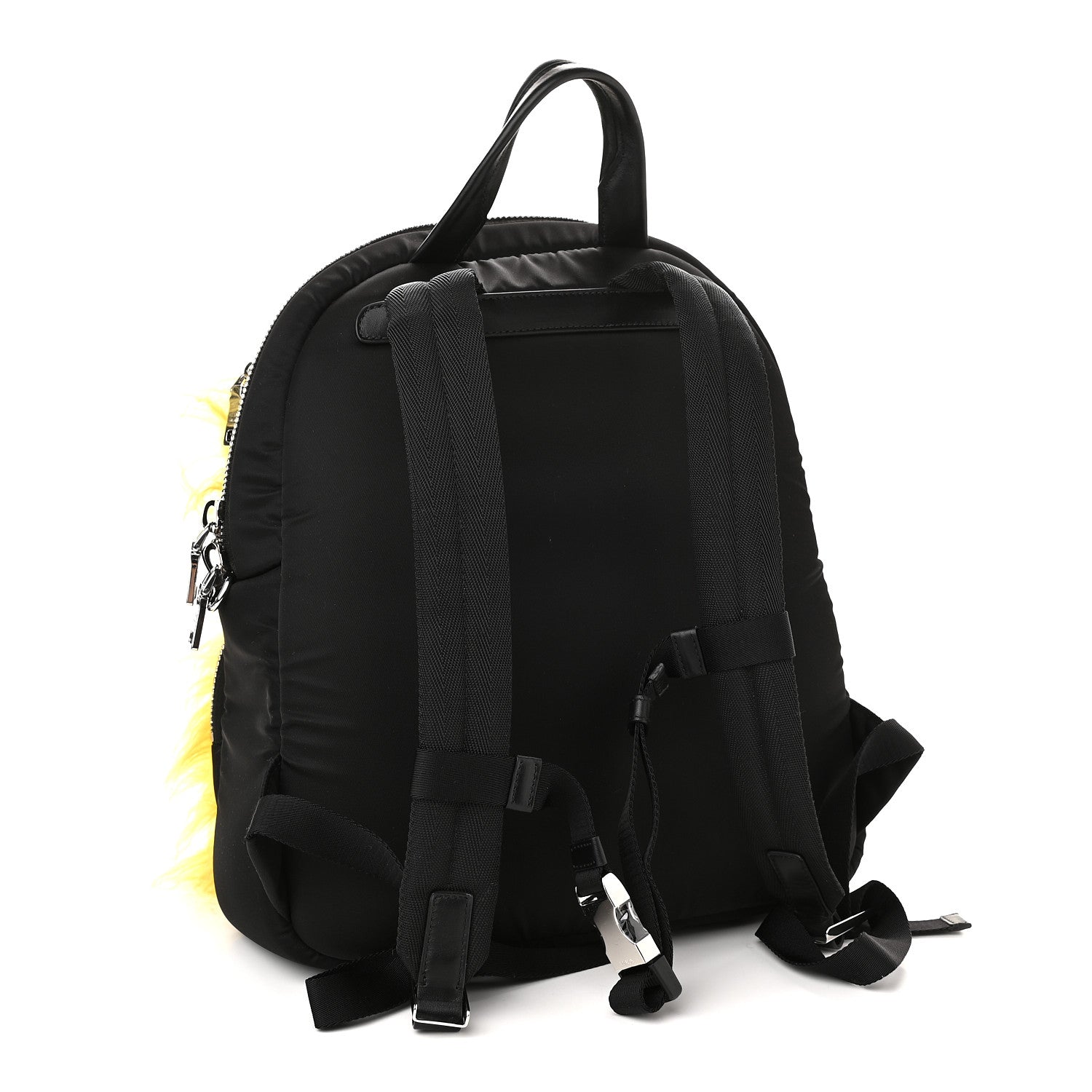 Prada Tessuto Nylon Mohair Pocket Cargo Backpack Giallo Black 3 of 9