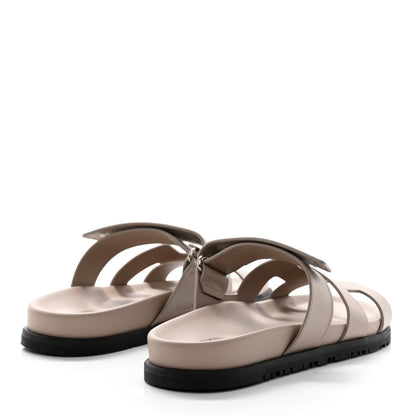Hermes Calfskin Womens Chypre Sandals 38.5 Beige Mastic 4 of 9