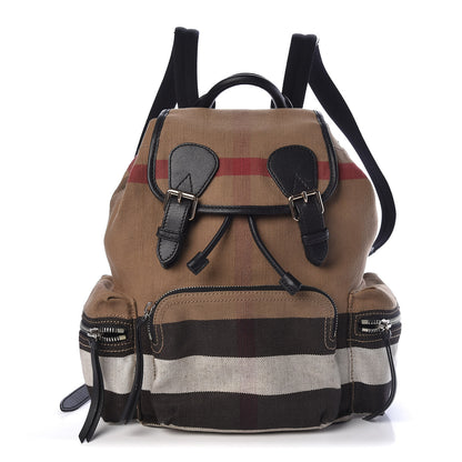 Burberry Canvas Mega Check Medium Rucksack Backpack Black 1 of 9