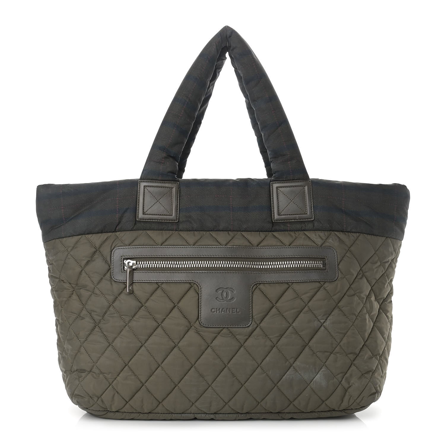 Chanel Nylon Quilted Large Coco Cocoon Tote Khaki 1 of 19