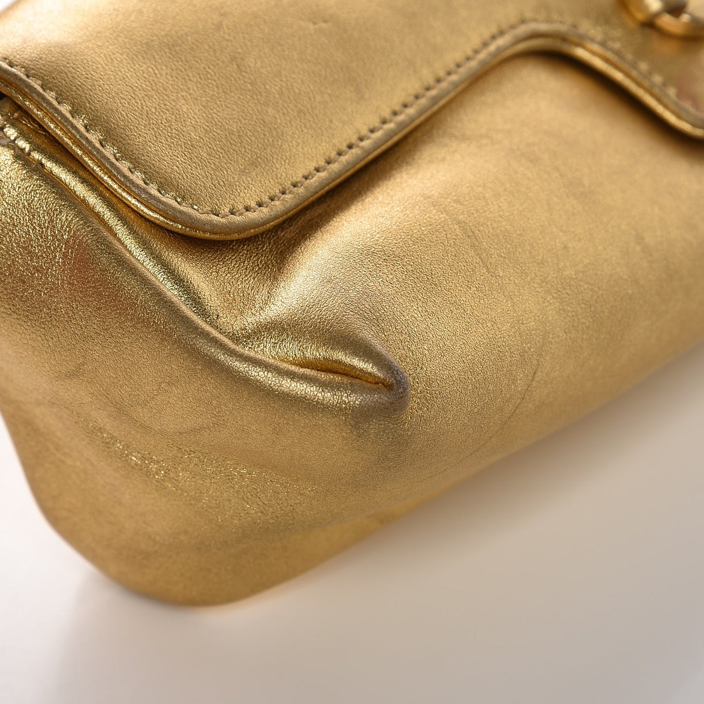 Metallic Lambskin Tulita Evening Bag Gold