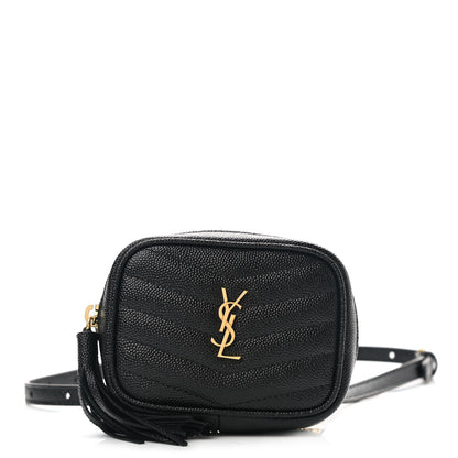 Saint Laurent Grain De Poudre Matelasse Monogram Baby Lou Camera Bag Black 1 of 7