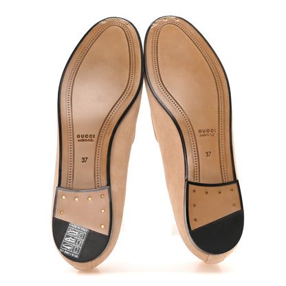 Gucci Suede Horsebit Womens Jordaan Loafers 37 Pink Sand 6 of 9