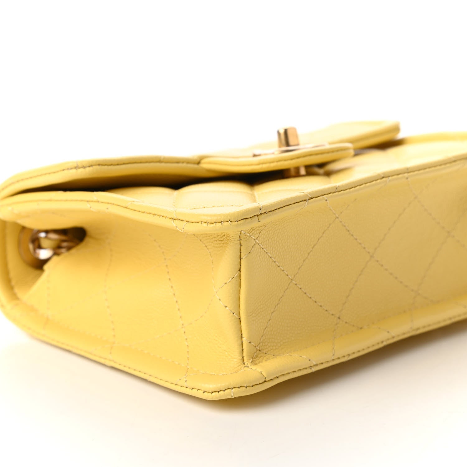 Chanel Caviar Quilted Mini Sweet Classic Flap Yellow 6 of 11
