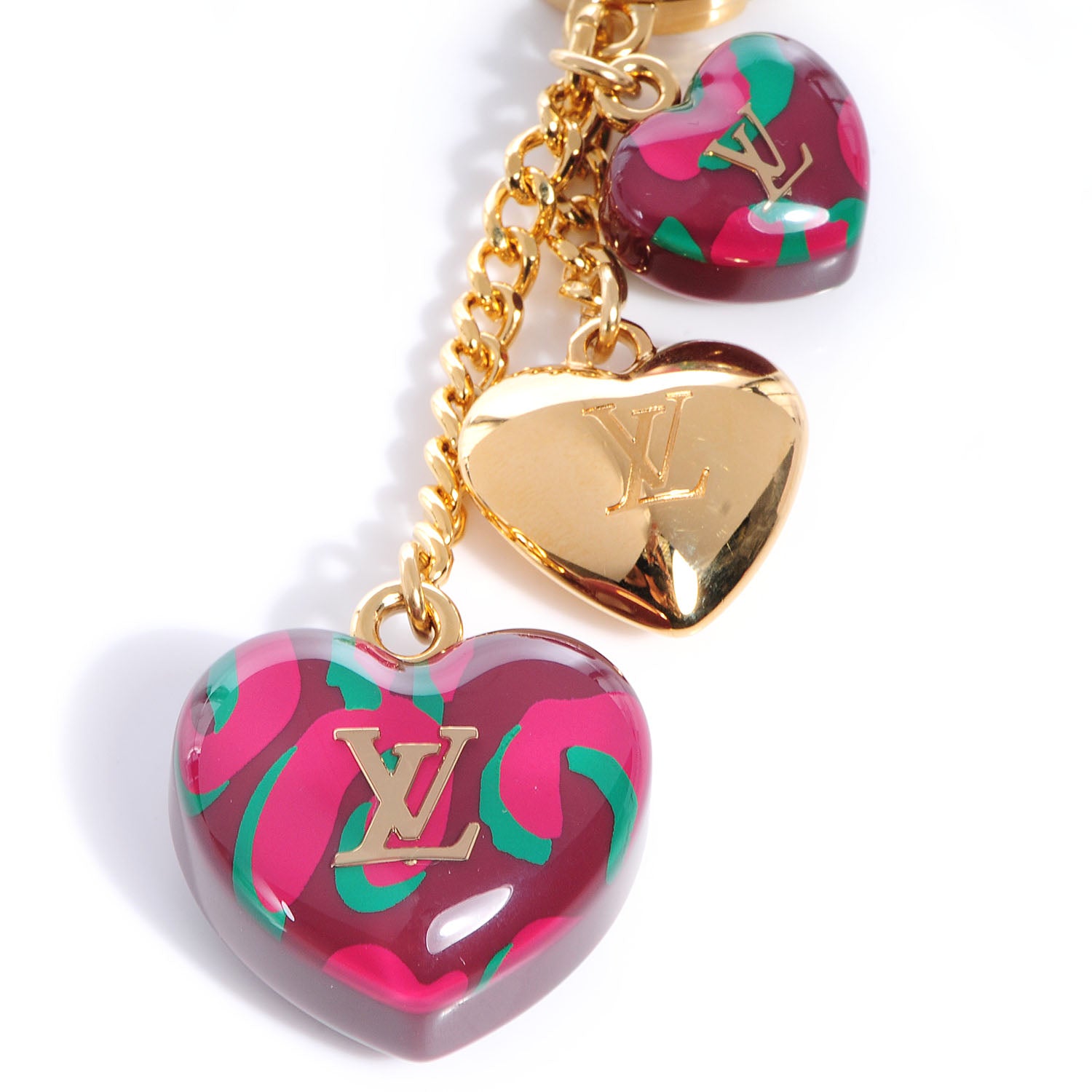 Louis Vuitton Leopard Heart Bag Charm Key Holder Rouge Fauviste 4 of 4
