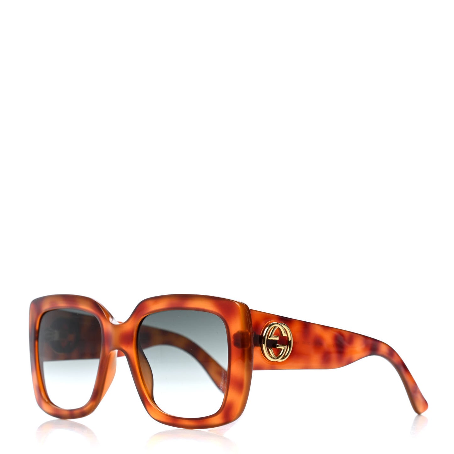 Acetate Square Frame Sunglasses GG0141S Tortoise
