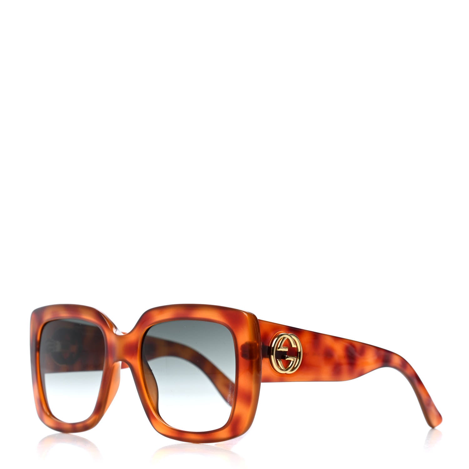 Gucci Acetate Square Frame Sunglasses GG0141S Tortoise 1 of 4