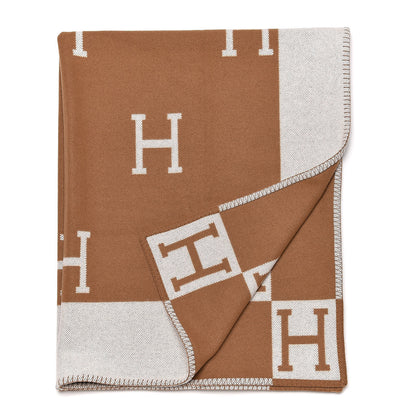 Hermes Wool Cashmere Avalon Blanket Ecru Camel 1 of 6