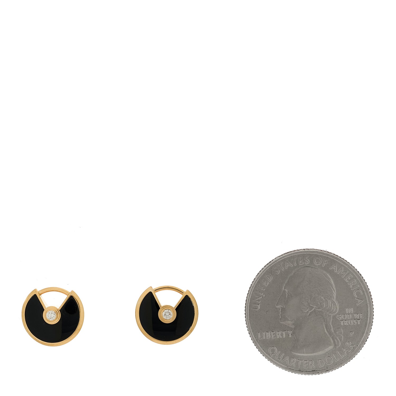 Cartier 18K Pink Gold Diamond Black Onyx Amulette de Cartier Earrings 2 of 4