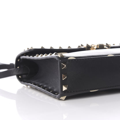 Valentino Garavani Vitello Polka Dot Medium Rockstud Flip Lock Crossbody Bag Black Light Ivory 9 of 10