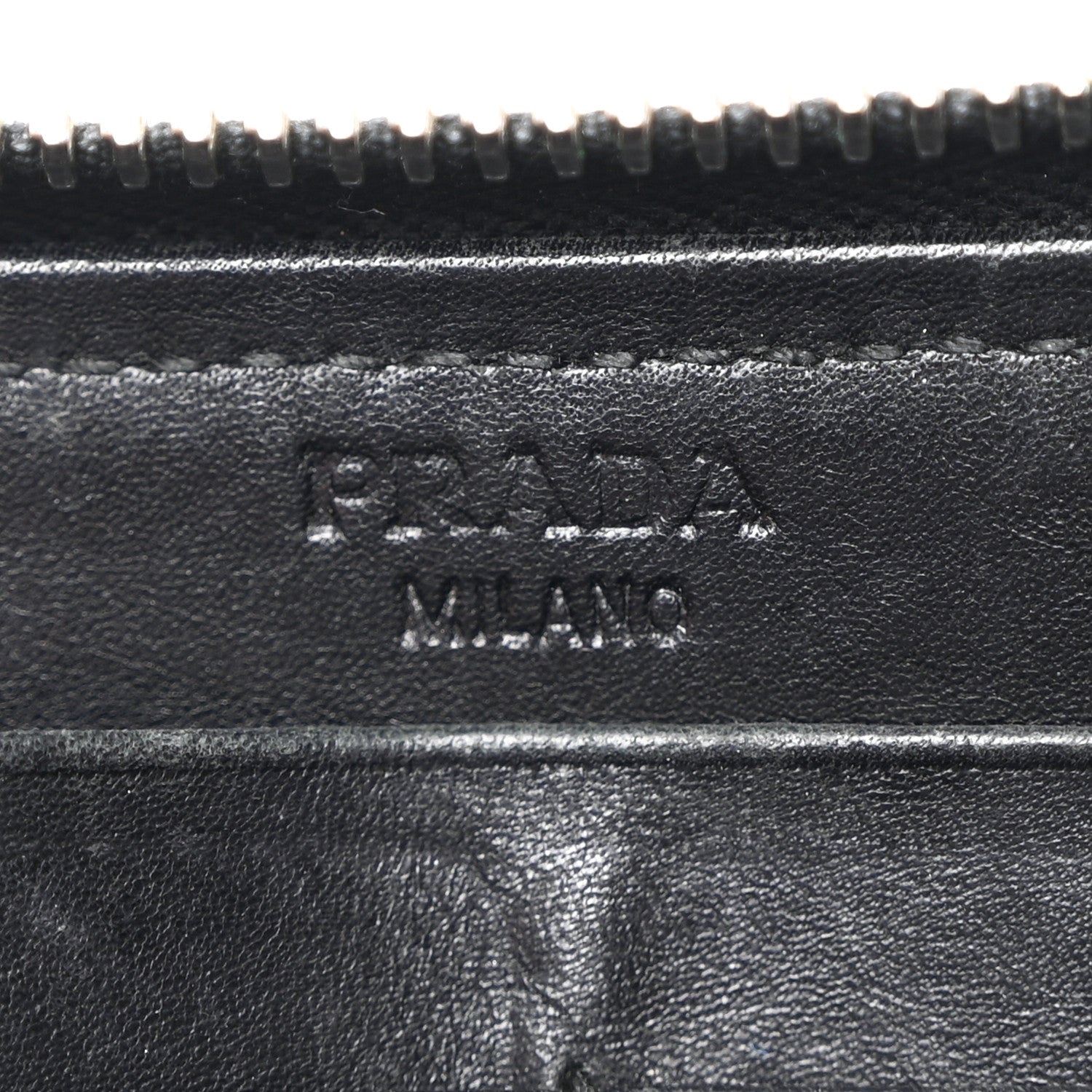 Prada Tessuto Nylon Beaded Bear Zip Around Wallet Black 6 of 9