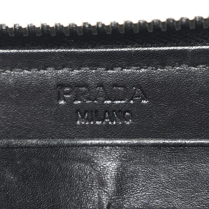 Prada Tessuto Nylon Beaded Bear Zip Around Wallet Black 6 of 9