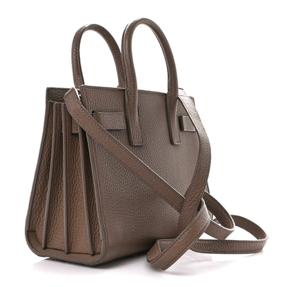 Saint Laurent Grained Calfskin Nano Sac De Jour Poudre Taupe 3 of 16