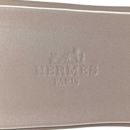 Hermes Box Calfskin Oran Sandals 40 Beige Mastic 7 of 9