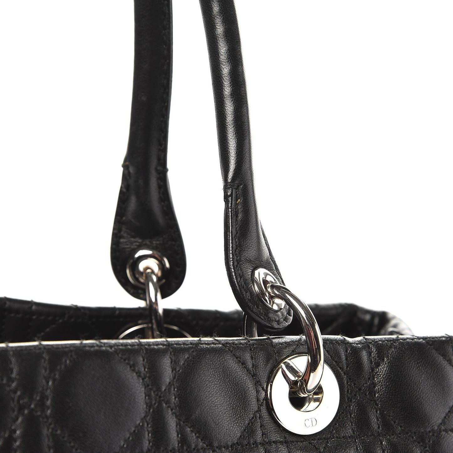 Lambskin Cannage Large Soft Lady Dior Shopping Tote Black