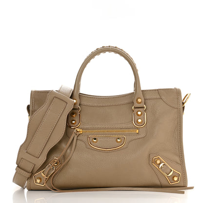 Balenciaga Chevre Gold Metallic Edge Hardware S City Beige Latte 2 of 10