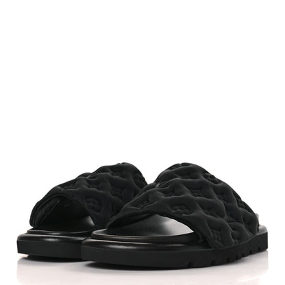 Louis Vuitton Technical Fabric Embossed Monogram Pool Pillow Comfort Mules 38 Black 3 of 9