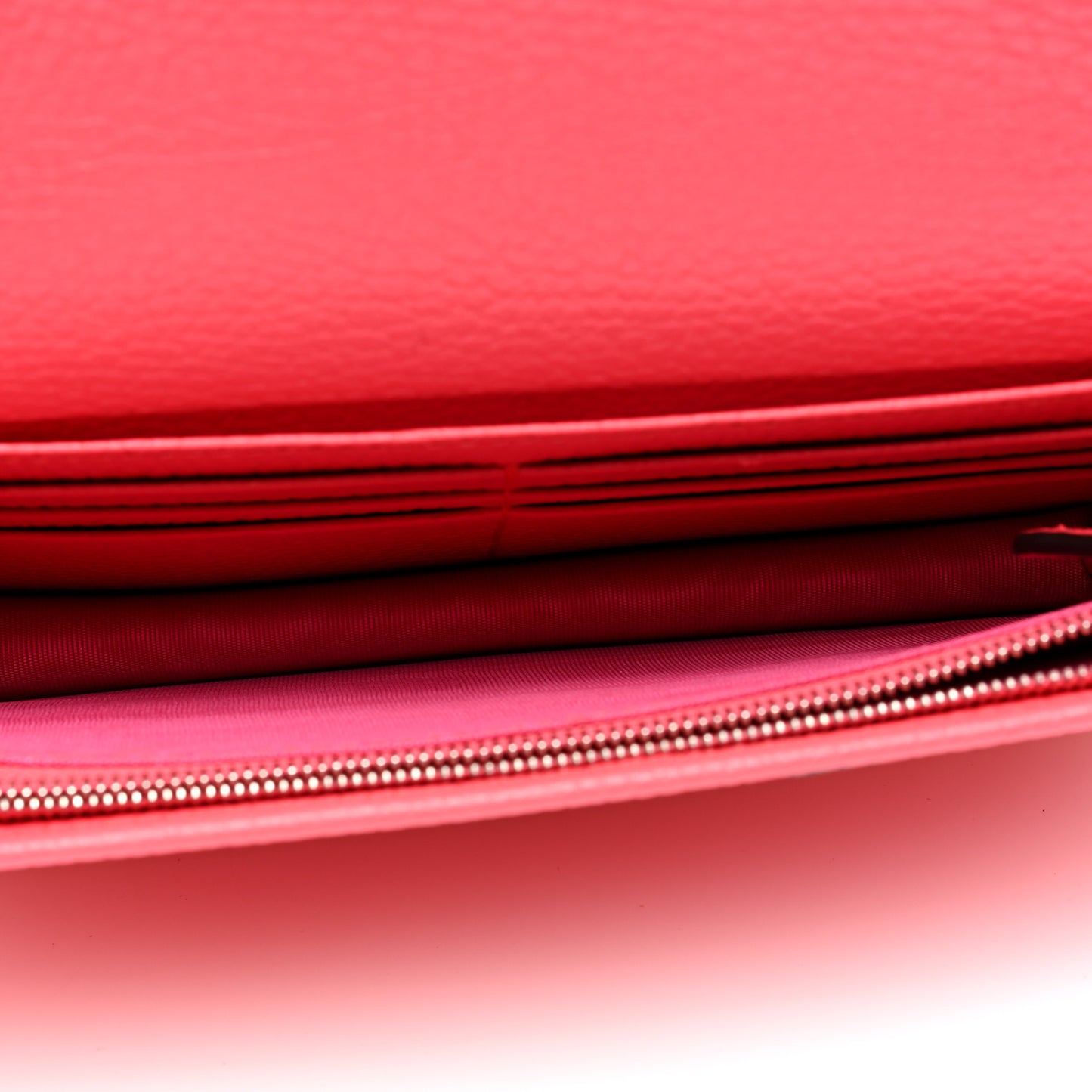 Dollar Calfskin Enamel Monochrome Mini GG Marmont Chain Wallet Runway Coral