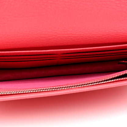 Gucci Dollar Calfskin Enamel Monochrome Mini GG Marmont Chain Wallet Runway Coral 5 of 10