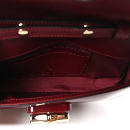 Gucci Shiny Calfskin Small Bamboo Night Bag Rosso Ancora 5 of 10