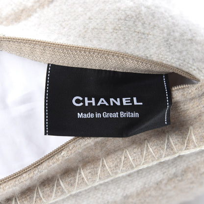 Chanel Merino Wool Cashmere CC Pillow Beige Off White 4 of 5