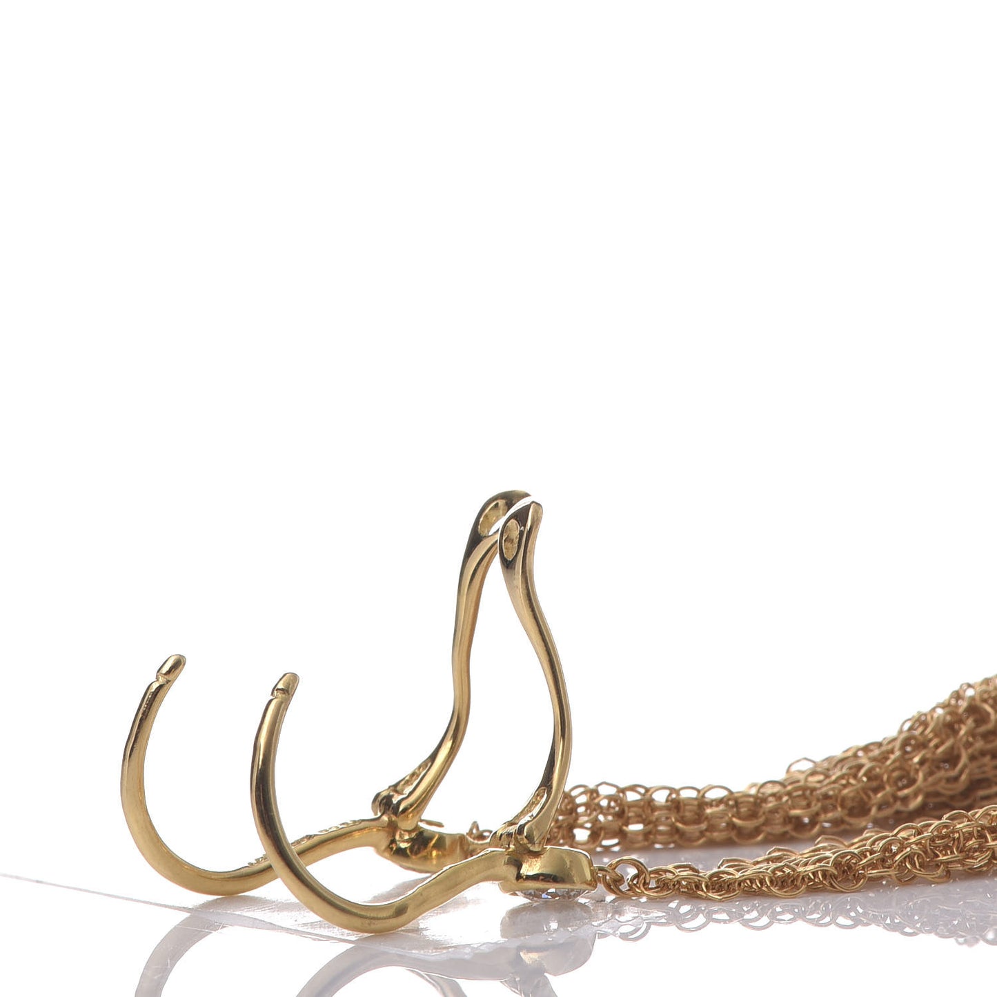 18K Yellow Gold Diamond Elsa Peretti Mesh Earrings