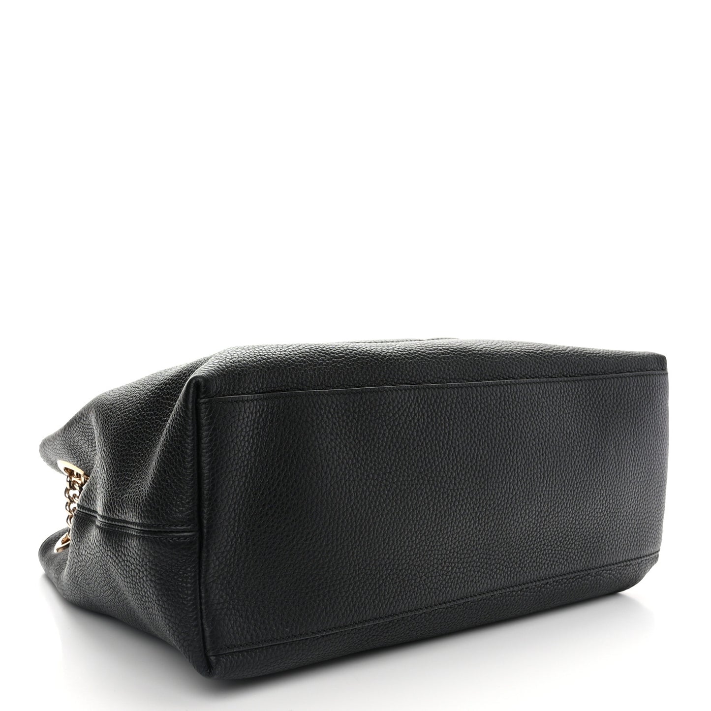 Pebbled Calfskin Medium Soho Chain Shoulder Bag Black