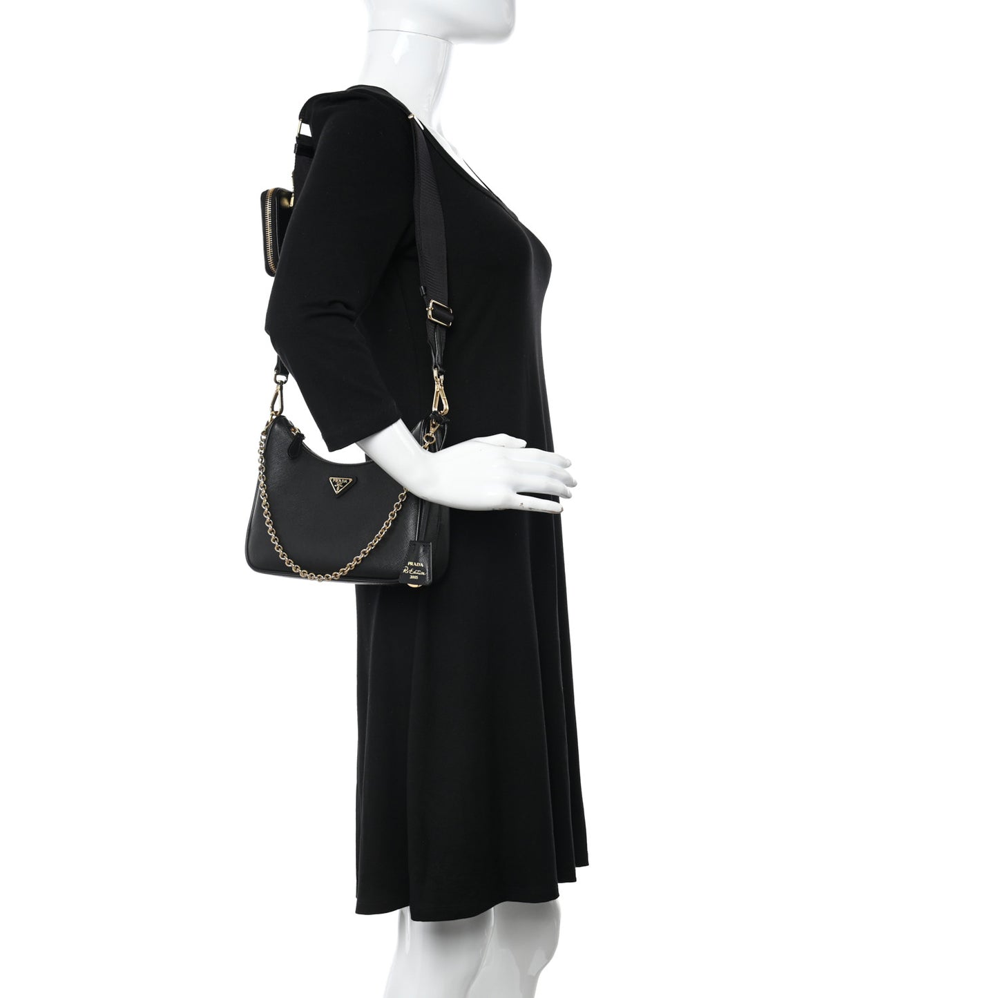 Saffiano Lux Re-Edition 2005 Shoulder Bag Black