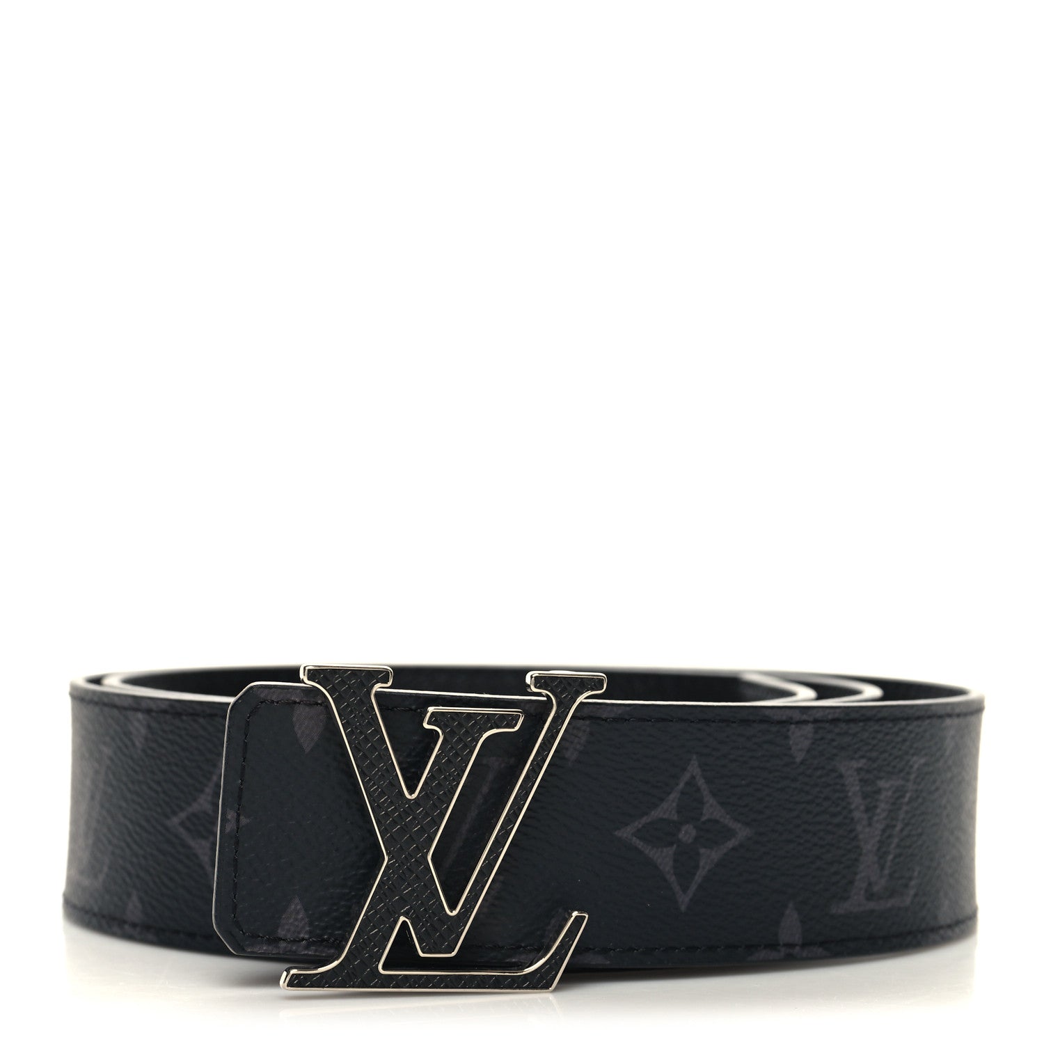 Louis Vuitton Monogram Eclipse Taigarama 40mm LV Initiales Reversible Belt 90 36 Black 1 of 5