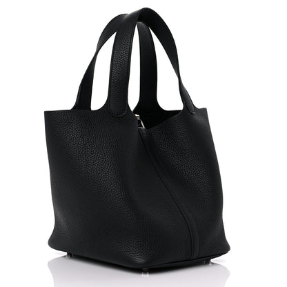 Hermes Taurillon Clemence Picotin Lock 22 MM Black 3 of 11