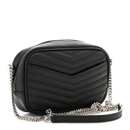 Saint Laurent Grain De Poudre Matelasse Monogram Mini Lou Camera Bag Black 3 of 11