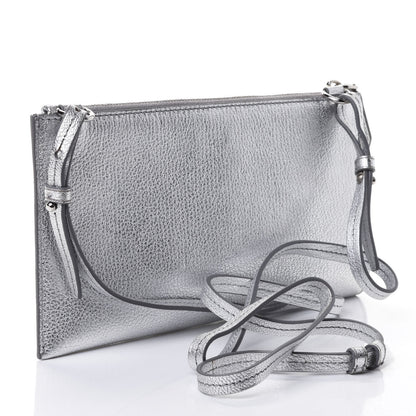 Givenchy Metallic Calfskin Iconic Pouch Crossbody Black Silver 2 of 4