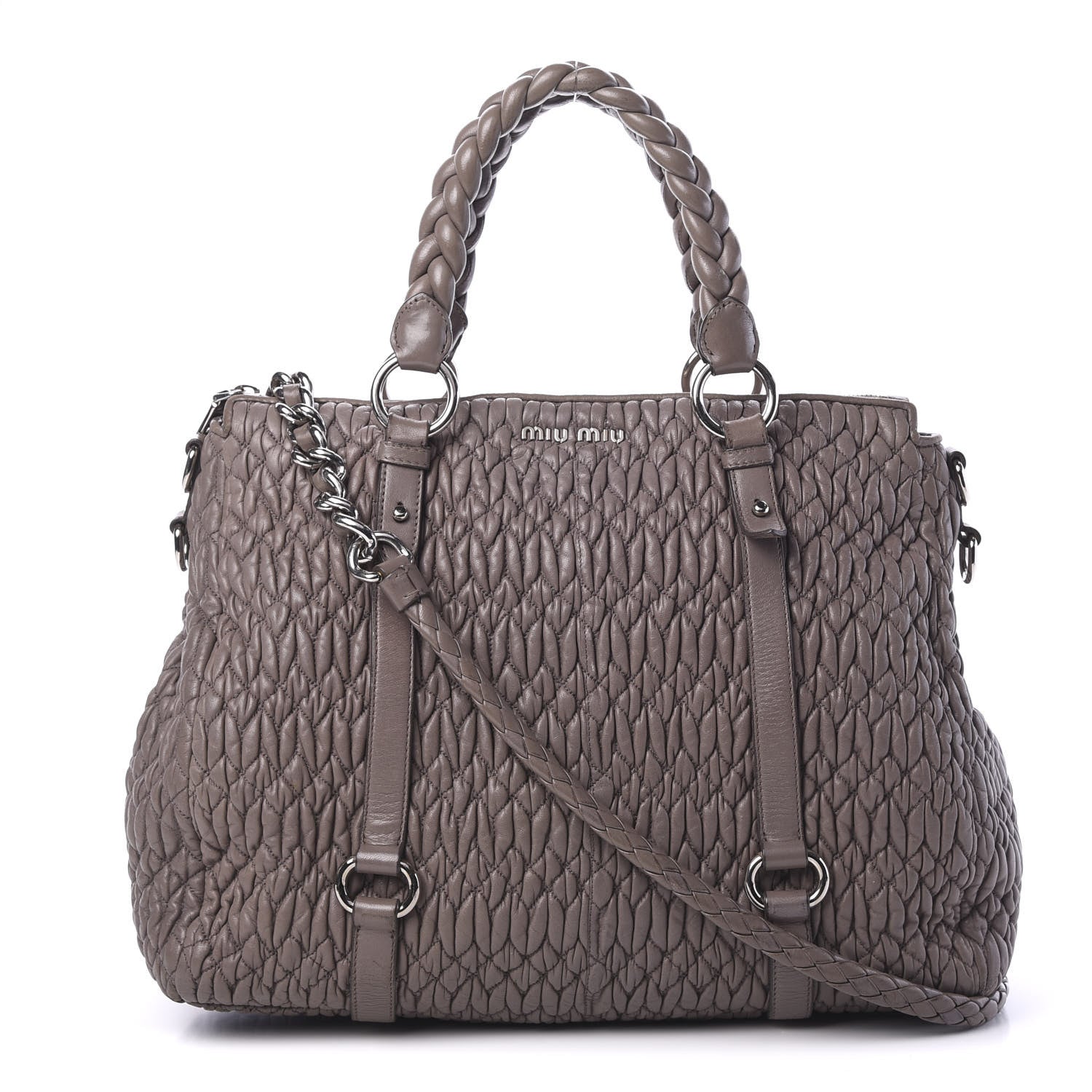 Miu Miu Nappa Matelasse Shopping Tote Argilla 1 of 17