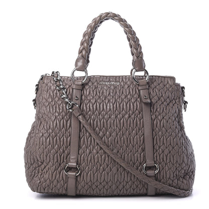 Miu Miu Nappa Matelasse Shopping Tote Argilla 1 of 17
